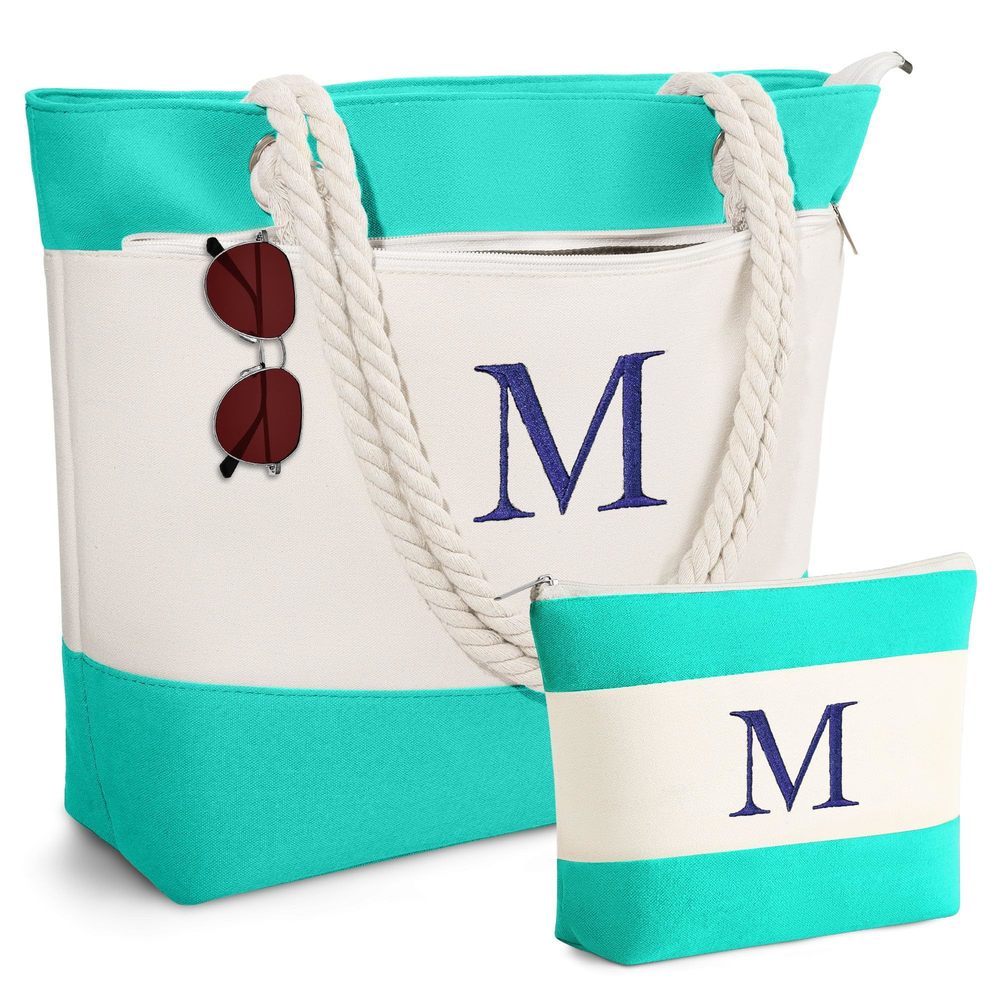 Personalized Gifts - Beach Bags Waterproof Sandproof, Large Initial ^_^